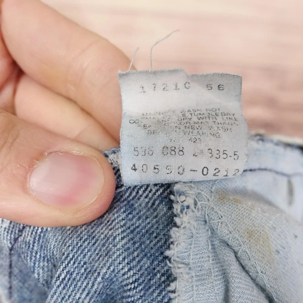 Levi's Orange Tab Shorts Mens 30 Blue Denim Distressed Cutoff USA Vintage